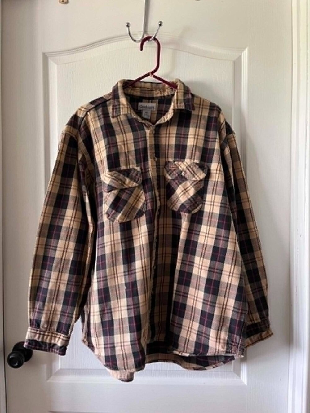 Carhartt S95 Men's Heavy Weight Flannel Work Shirt Button Front size 2XL Tall